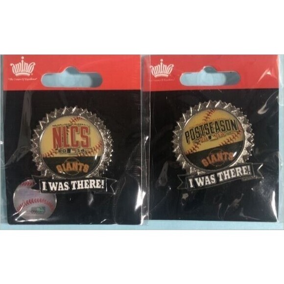 2014 SF Giants -‘I Was There’ -2 Playoff Pins NL CS & Post Season NEW - Picture 1 of 2
